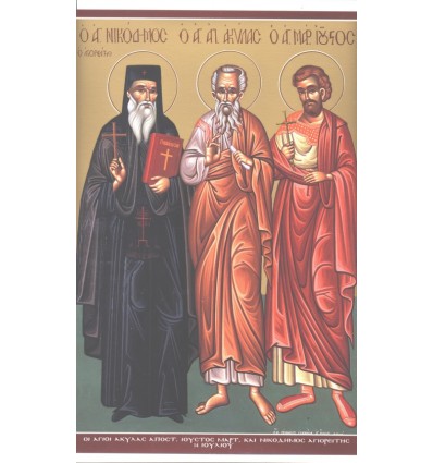 Sfantul Cuvios Nicodim Aghioritul, Sfantul Apostol Achila, Sfantul Mucenic Iust